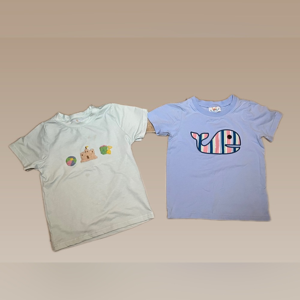 Lot of 2 Busy bee smocked shirts bundle size 4 short sleeves